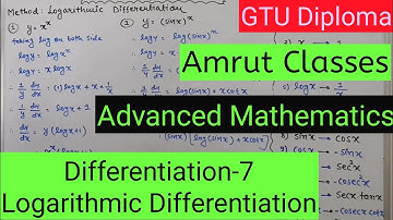 Logarithmic Differentiation | GTU Diploma Maths-2 | Amit Pokar