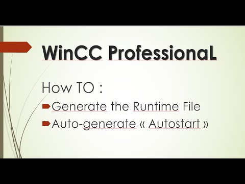 WinCC Professional TIA Portal : Generate runtime File and Autostart (2020)