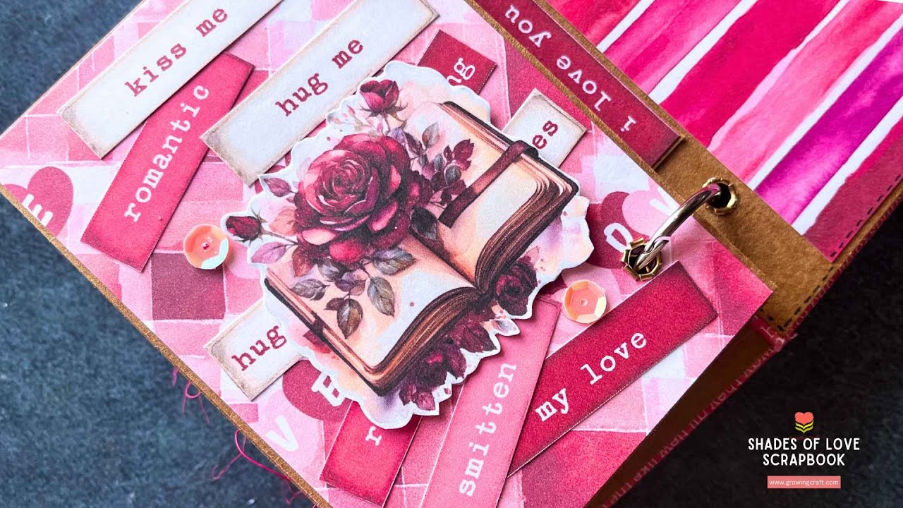 Part 1Easy Valentine Scrapbook making tutorial -  Growing Craft - Handmade craft ideas fro boyfriend