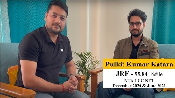 Pulkit Kumar Katara | JRF Story | NTA UGC NET 2020-2021 | NET JRF Solutionist
