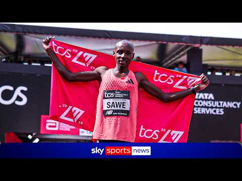 Sabastian Sawe has broken the marathon world record as he wins the London Marathon thumbnail