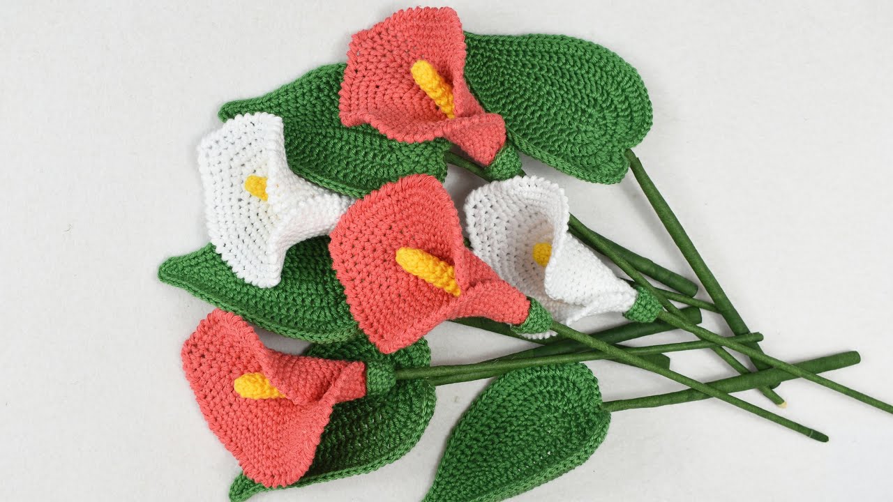 LIRIOS CALAS DE GANCHILLO  FLORES DE GANCHILLO FACILES DE HACER