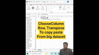 🔥CHOOSECOLS + TRANSPOSE Trick | Copy Any Column Easily in #excel #shorts
