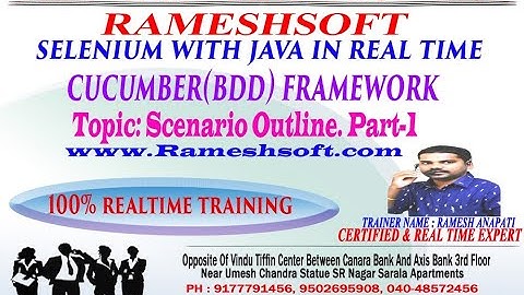 RAMESHSOFT: Cucumber Scenario Outline Part-1 By Ramesh Anupati