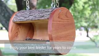 Hanging Log DIY Bird Feeder Plans