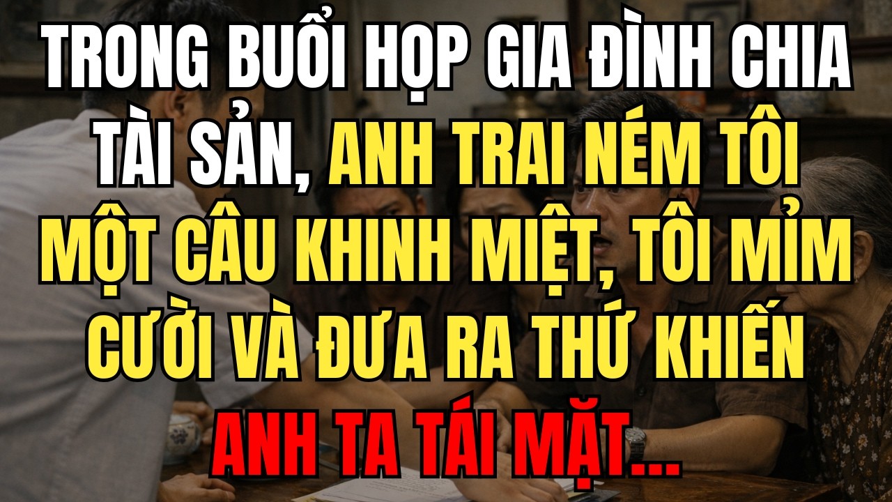 Trong Buổi Họp Chia Tài Sản, Anh Trai Buông Lời Khinh Miệt – Tôi Đưa Ra Thứ Khiến Anh Tái Mặt