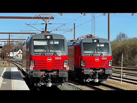 DSB Vectron Litra EB3213 + EB3214 og mange andre godstog