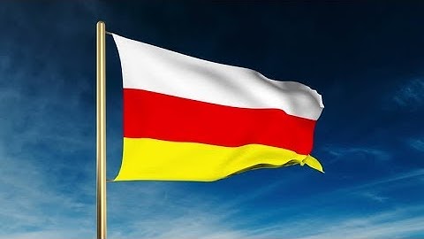 4K North Ossetia flag slider style. Waving in the win with cloud background animation Stock video
