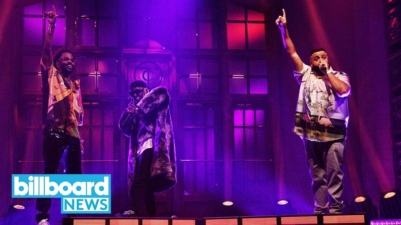 DJ Khaled Brings Star-Studded Entourage For 'SNL' Season Finale Performances | Billboard News