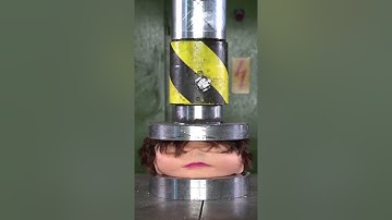 A fake head vs hydraulic press, who will win! 😂 #Shorts #aesthetics #satisfying #oddlysatisfying