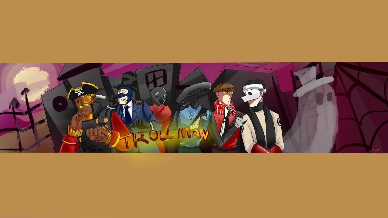 TF2 TrollMan Halloween YouTube Banner commission YouTube