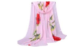 017 Stylish Fashion Women Rose Floral Printed Long Soft Wrap Scarf Ladies Shawl Chiffon Hijab Neck W screenshot 4