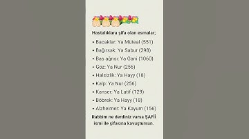 Thumbnail of Hastalıklara Şifa Olan Esmalar... #allah #dua #dualar #maneviyat #ayet #faziletlidua #hadis