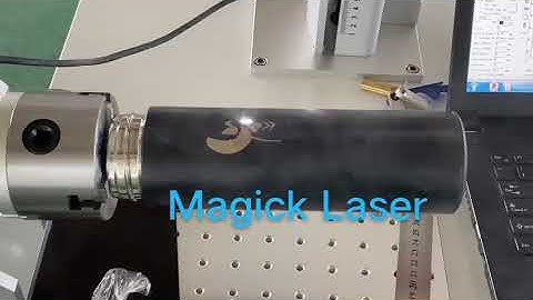 Fiber laser marking machine working on the Thermos cup