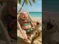 🌴南国の風より速く、おならが炸裂💨タマ二郎、笑いすぎて呼吸困難www🤣🐱👶 #赤ちゃん #猫 #スーパーベビー #タマ二郎 #おなら動画 #爆笑動画 #癒し動画 #南国 #笑いの連鎖