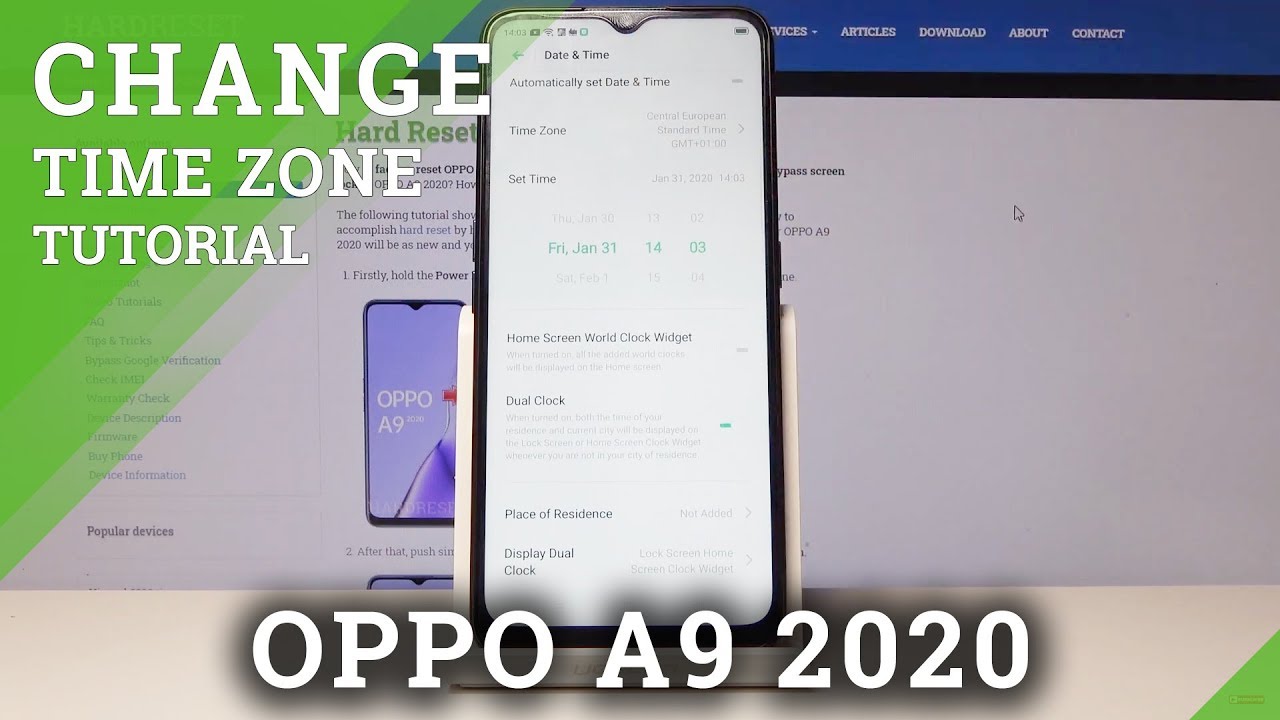 How to Set Up Time Zone in OPPO A9 2020 Change Date YouTube