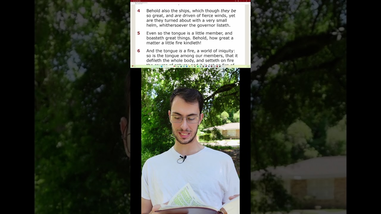 James with Scripture on Screen