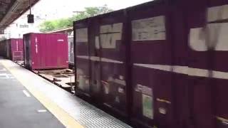 東海道本線貨物列車 5073レ EF66-112牽引 熱海駅2番線通過 ※警笛有り '16.8.27