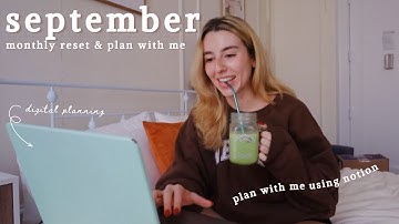 september monthly reset & plan with me 2023 | setting goals, monthly reflection & youtube analytics