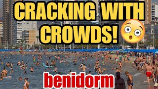 HEAT Came Back to Benidorm - Levante Beach Cracking with Crowds! 🏖️🥵