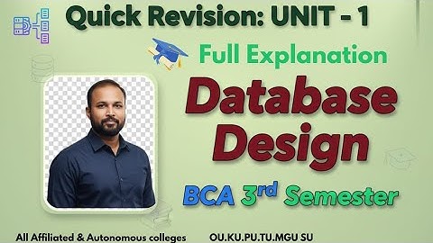 Database Design UNIT 1 Quick Revision Short & Long Imp Questions 2025-26 BCA III 3rd Sem OU PU