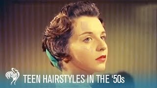 Teenage Hairstyles of the '50s: Techniques & Accessories (1956) | British Pathé