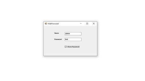 Hide and Show the Password using checkbox in VB.net