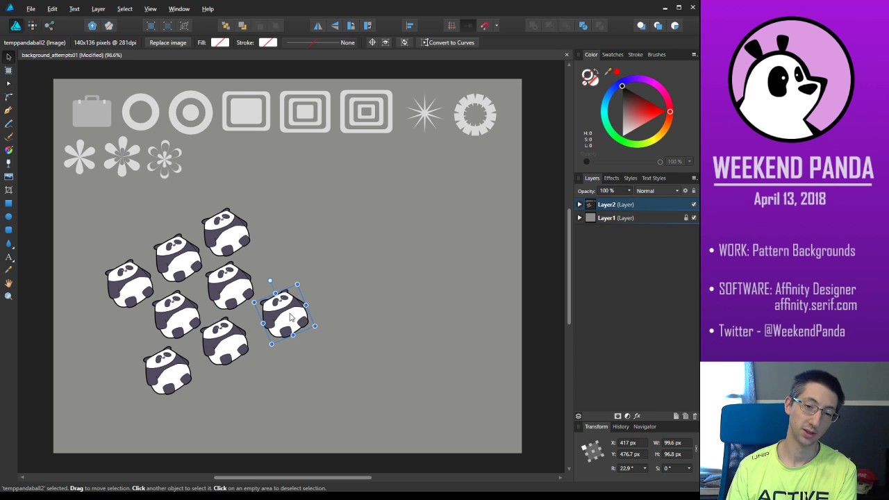 Box Background Design Affinity Pattern Background Design in Affinity Designer - YouTube