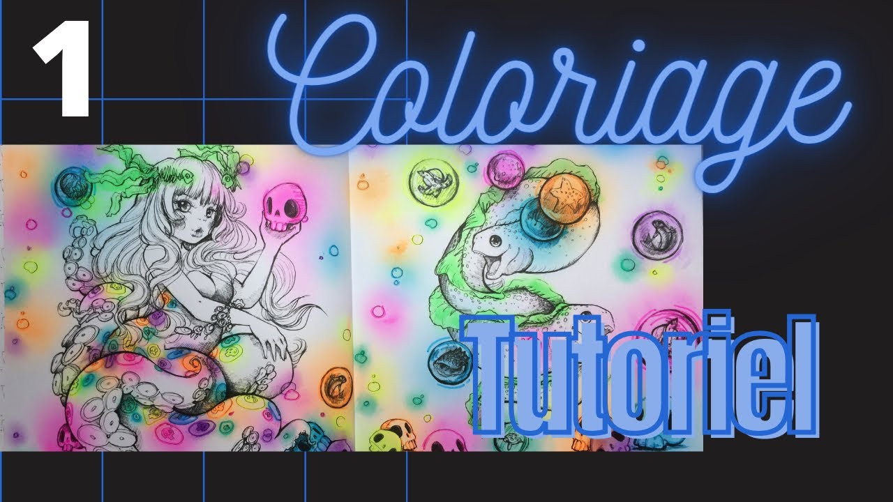 [Tutoriel coloriage] Faire un FOND fluorescent, du livre Cute and