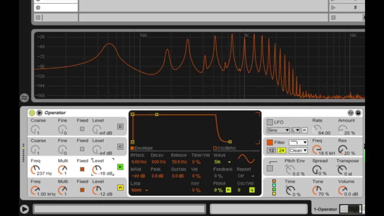 Ableton Live FM Synthesis with the Operator instrument YouTube