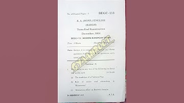 BEGC-113: MODERN EUROPEAN DRAMA | December 2024 | IGNOU #exam #ignouexam #shorts #english #mhd #ba