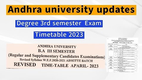 Andhra university  Degree 3rd semester Exam Timetable 2023 ||AU degree 3rd semester Exams Timetable