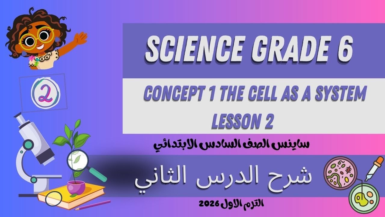 SCIENCE Grade 6 Concept 1 lesson 2 the cell as a system شرح الدرس الثاني ساينس سنه سته الترم الاول