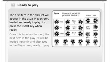 Hymnal Plus playing play lists