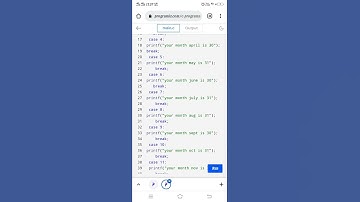 #C  C program to print number of days in a month by switch case