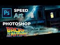 Retour vers le futur  speed art photoshop  back to the future  speed art photoshop  delorean