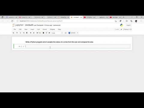 Python Code to convert Radius of a Circle to Area - YouTube