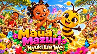 🌸 Maua Mazuri | 🐝 Zum zum zum Nyuki Lia We 🎶💃🏽🕺🏽 | Swahili Kids Sing Along & Dance Nursery Rhymes!