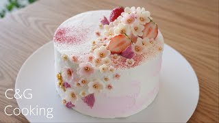 桜ショートケーキの作り方 | ASMR ケーキ作り 桜ショートケーキ