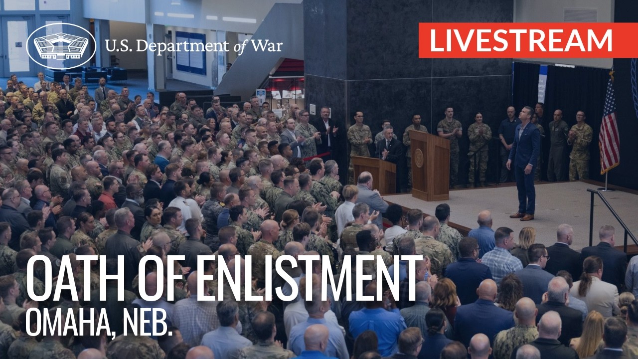 Secretary Hegseth Leads Reenlistment Ceremony in Omaha, Neb.