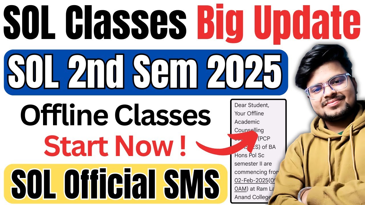 Sol Class 🔥 Big Update! DU SOL 2nd Semester Classes START 2025 | Timetable ...