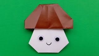 Боровик Оригами ГРИБ из Бумаги Как сделать гриб из бумаги Осенние поделки Easy Paper Mushrooms DIY