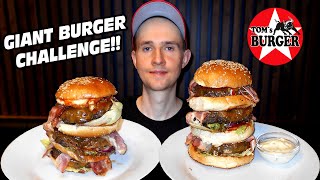 Giant Speed Eating Burger Challenge Doubled! | NEW RECORD
