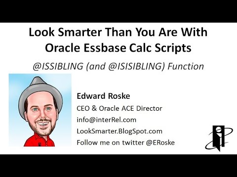 Essbase @ISSIBLING (and @ISISIBLING) Function