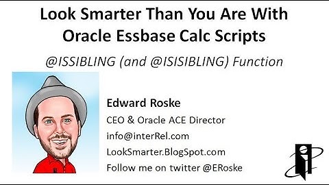 Essbase @ISSIBLING (and @ISISIBLING) Function