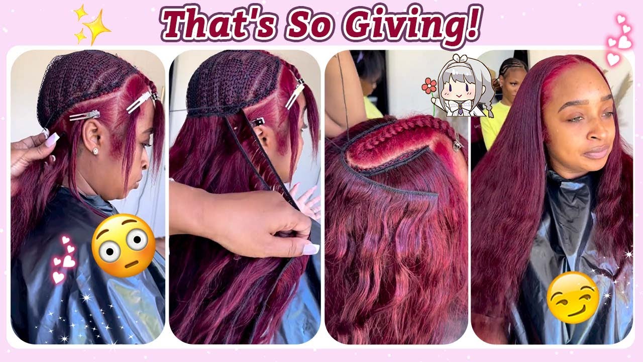 Traditional Sew In Tutorial Naturally Leave Out w/ Middle Part | Start ...