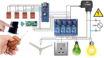 How to make RF Remote and Touch Control Home Appliances | 4channel rf remote control home appliances