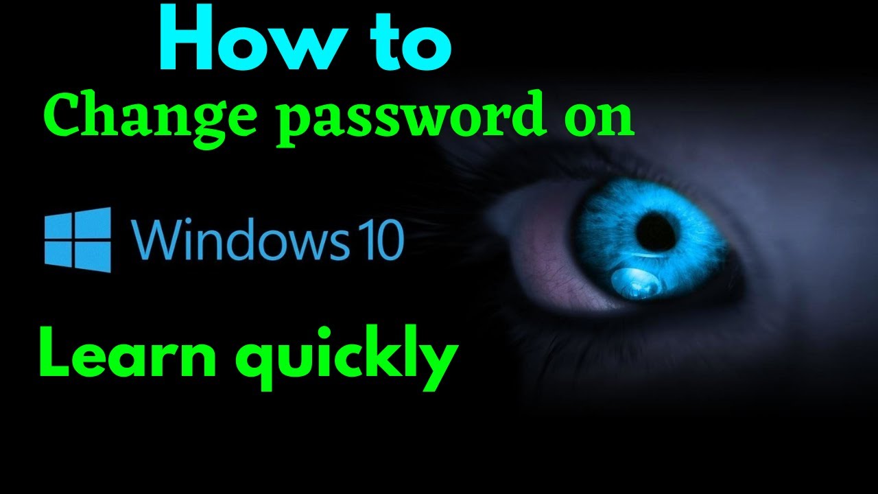 How To Change Password On Window 10 Computre Or Laptop YouTube