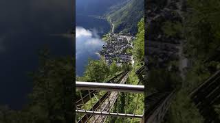 Mountain train above Hallstatt lake