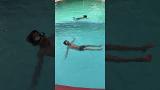 Swimming skill #shorts #viral #swimming #skill #trending #pool #tripletrouble_555 #threesiblings555